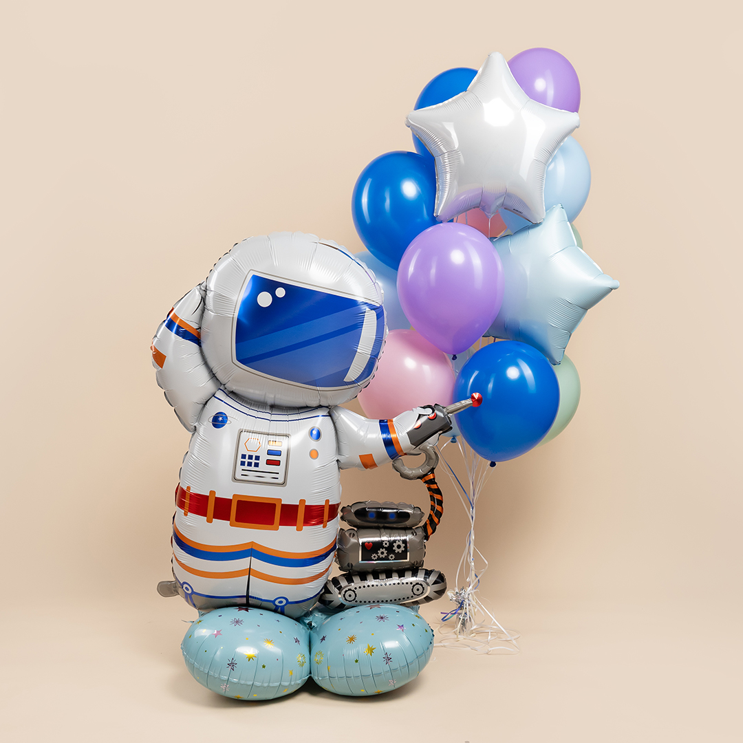 Шар 3D (43''/109 см) Фигура на подставке, Космонавт, 1 шт. в уп.