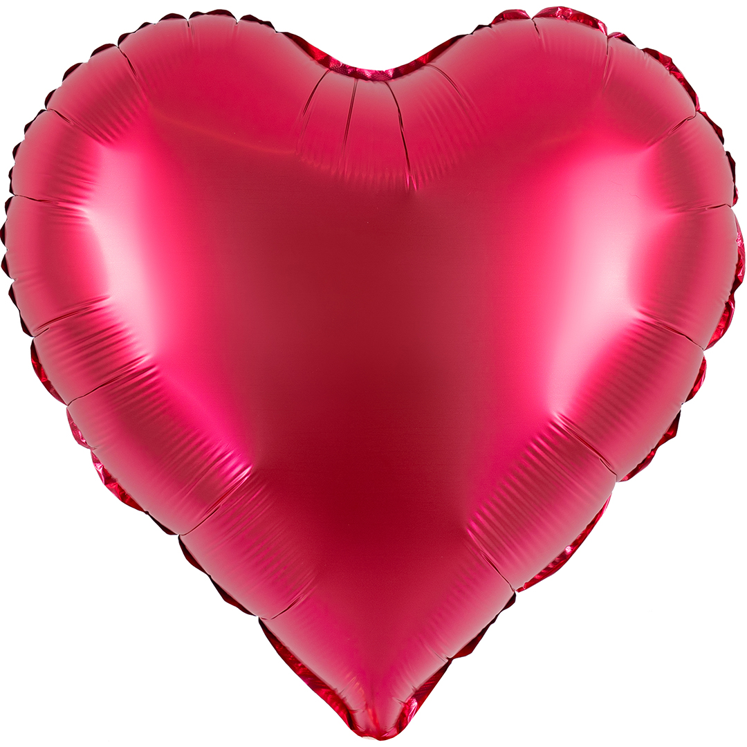 Шар (18''/46 см) Сердце, Красный, Сатин, 1 шт.