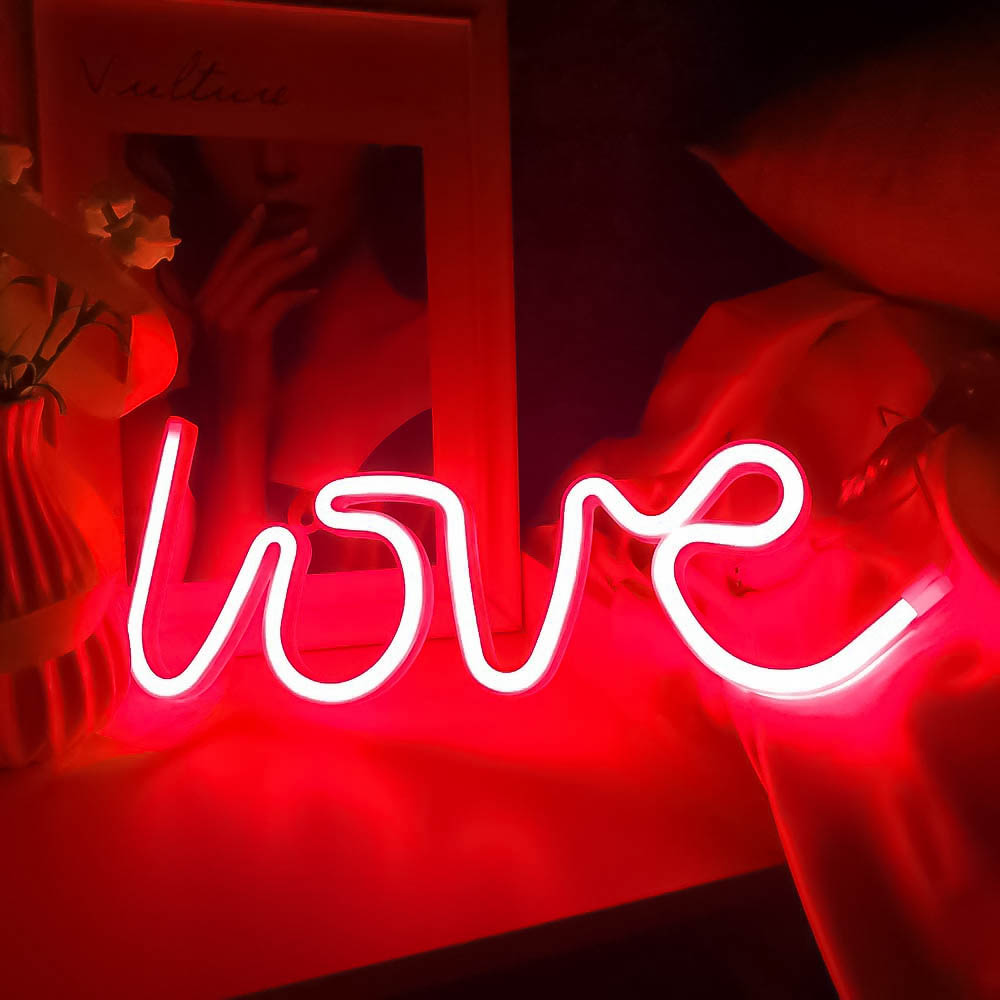 Световая надпись Love, 13*35 см. Красный, 1 шт.