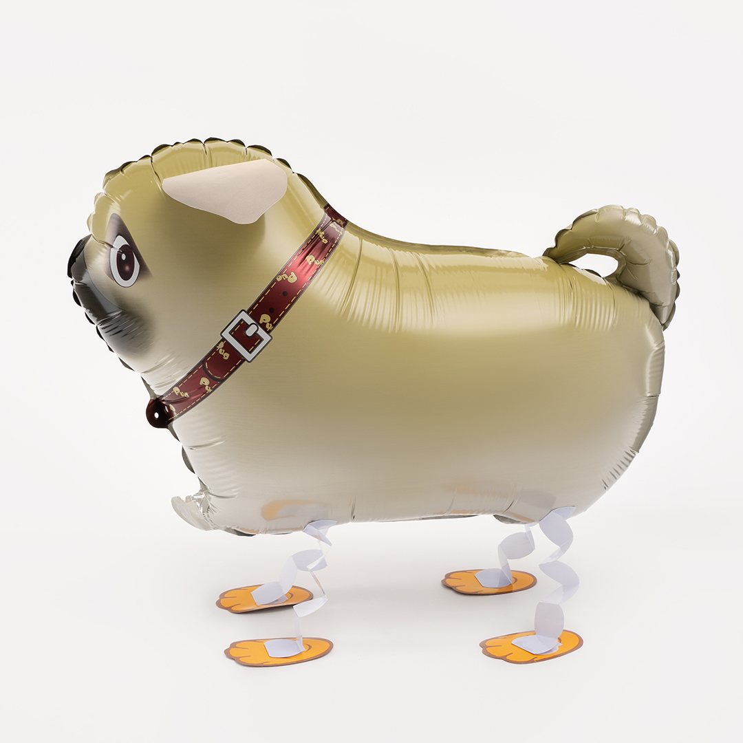 Шар 3D (23''/58 см) Ходячая Фигура, Мопс, 1 шт.