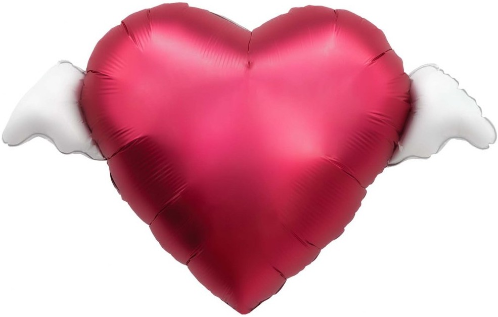 Шар (15''/38 см) Мини-сердце, Твоя любовь окрыляет, 1 шт.