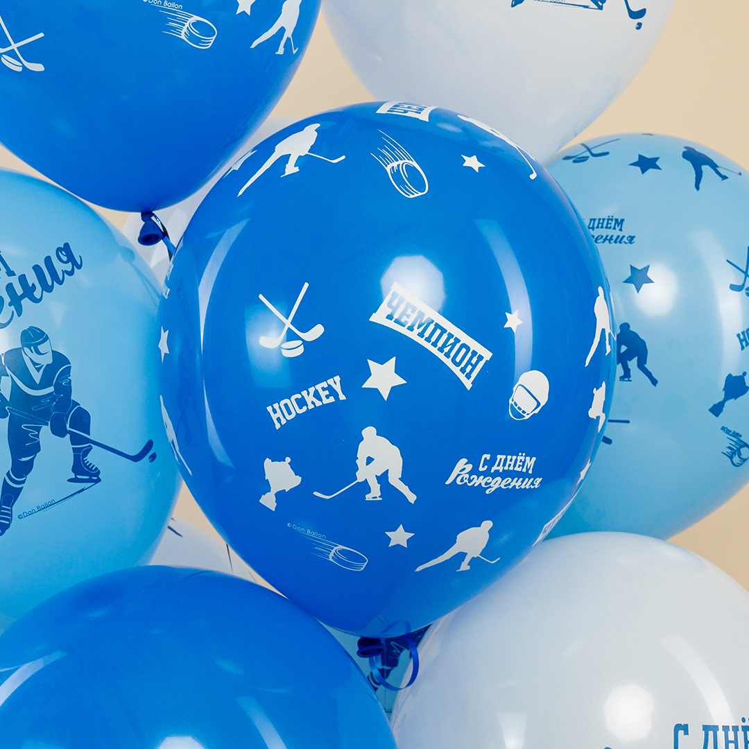 Шар (12''/30 см) Хоккей, Ассорти, пастель, 5 ст, 25 шт.