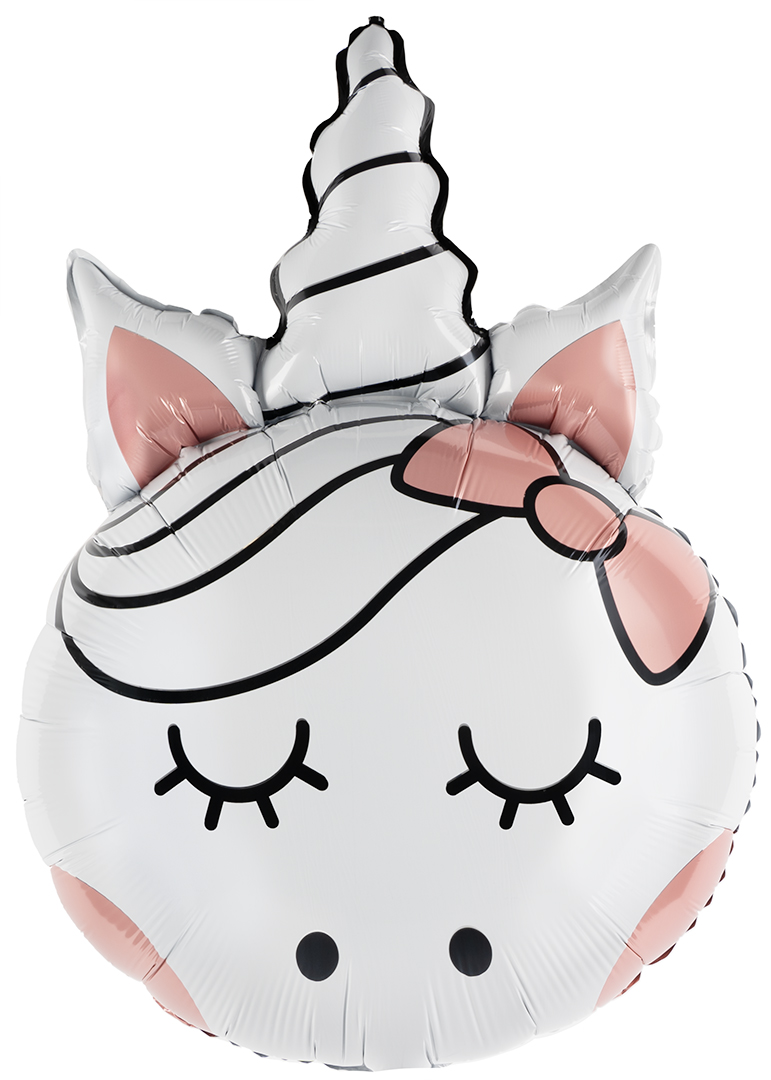 Шар (31''/79 см) Фигура, Единорог с бантиком, 1 шт.