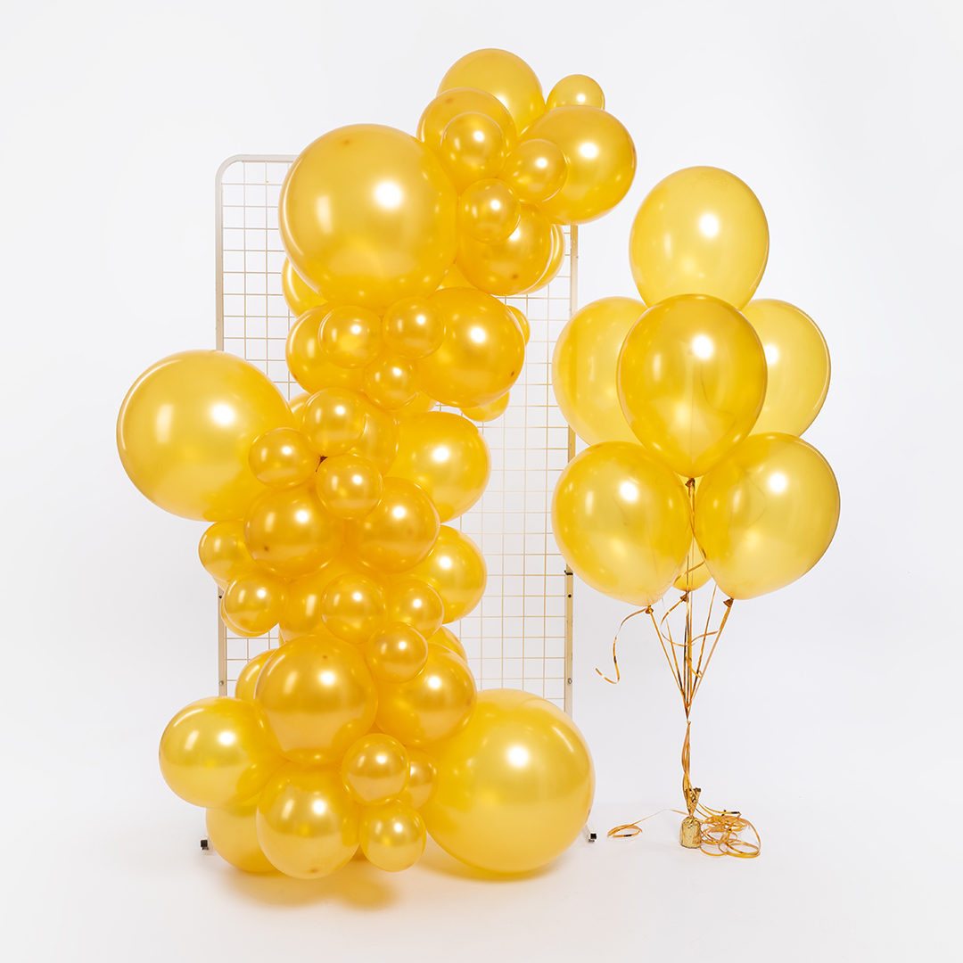 Шар (18''/46 см), Золото, металлик, 10 шт.
