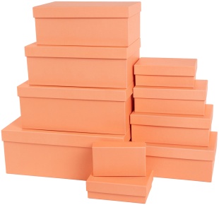 Набор коробок Персиковый, 28,5*18,5*12 см, 9 шт. в упак. 