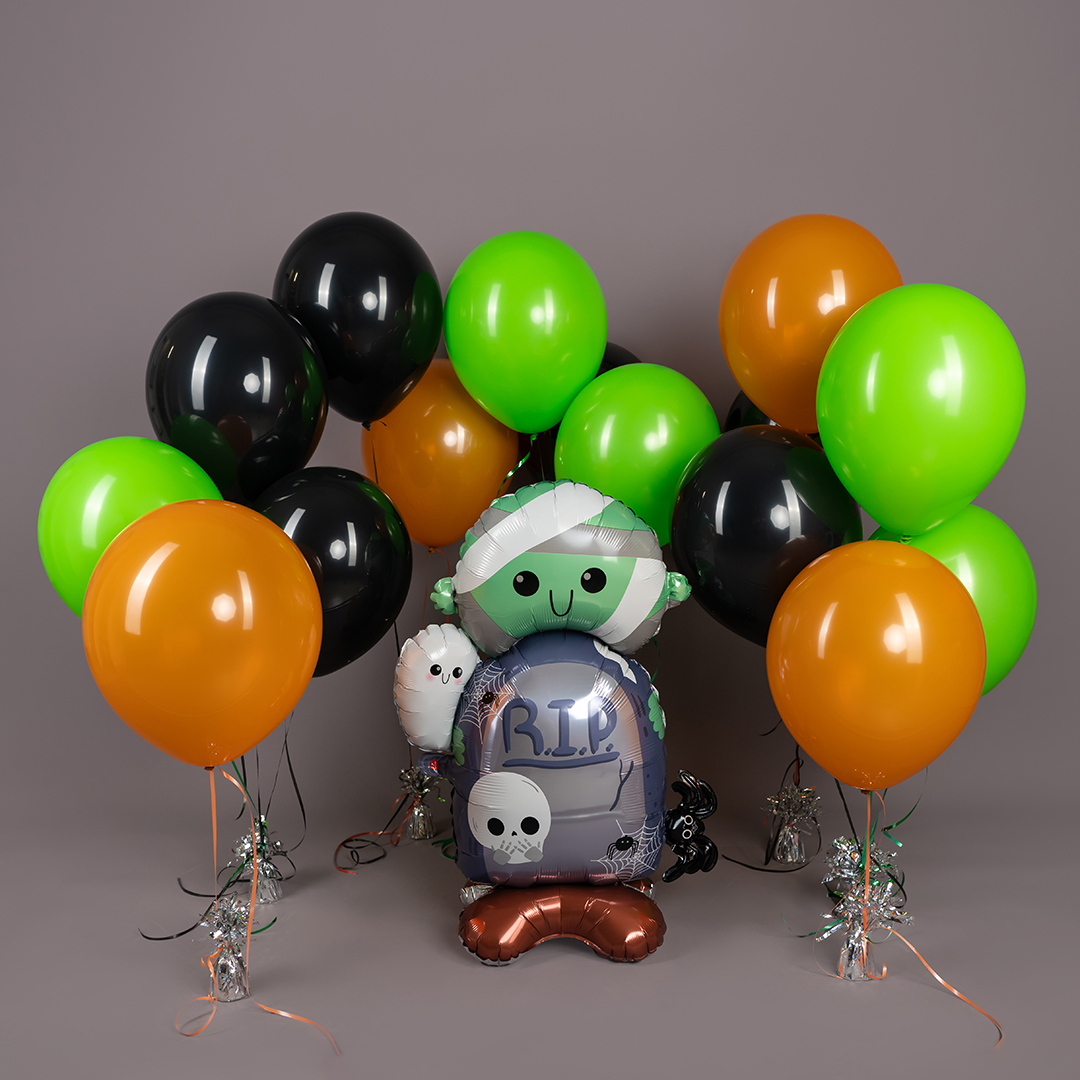 Шар 3D (39''/99 см) Фигура на подставке, Надгробие с привидениями, 1 шт. в уп.