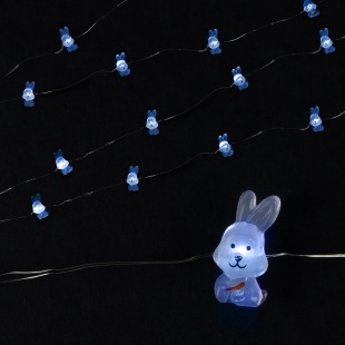 Светодиодная гирлянда Зайчики, 20 Led, IP14, 2 м. Белый, 1 шт.
