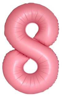 Шар (40''/102 см) Цифра, 8 Slim, Светло-розовый, Макарунс, 1 шт. в уп.