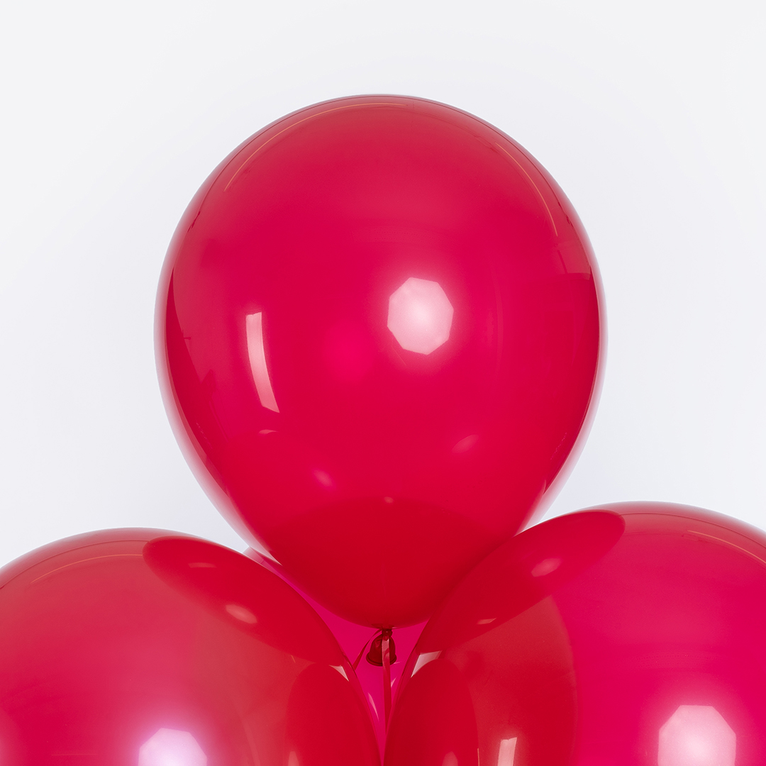 Шар (12''/30 см), Красный, лайт, пастель, 100 шт.