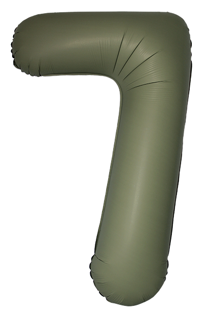 Шар (40''/102 см) Цифра, 7 Slim, Оливковый, Матовый, 1 шт.