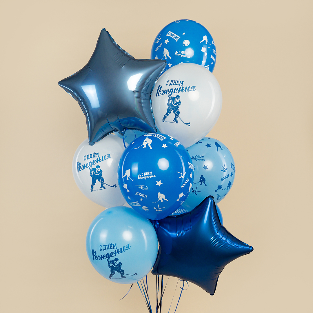 Шар (12''/30 см) Хоккей, Ассорти, пастель, 5 ст, 25 шт.