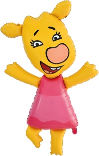 Шар (52''/132 см) Фигура, Оранжевая корова, Зоя, 1 шт. в уп.