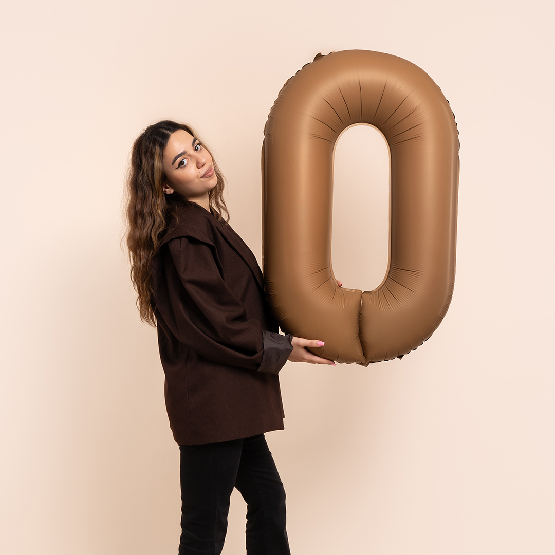 Шар (40''/102 см) Цифра, 0 Slim, Шоколад, Матовый, 1 шт. Шар (40''/102 см) Цифра, 0 Slim, Шоколад, Матовый, 1 шт.