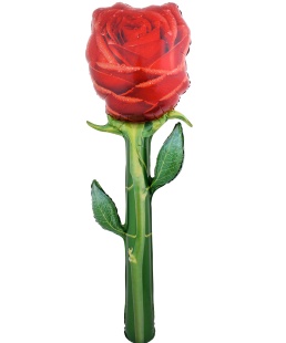 Шар (59''/150 см) Фигура, Роза, Красный, 1 шт. в уп.