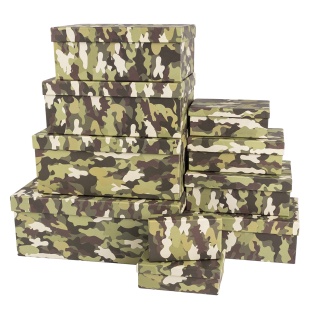 Набор коробок Камуфляж, 33*20*13 см, 10 шт. в упак. 