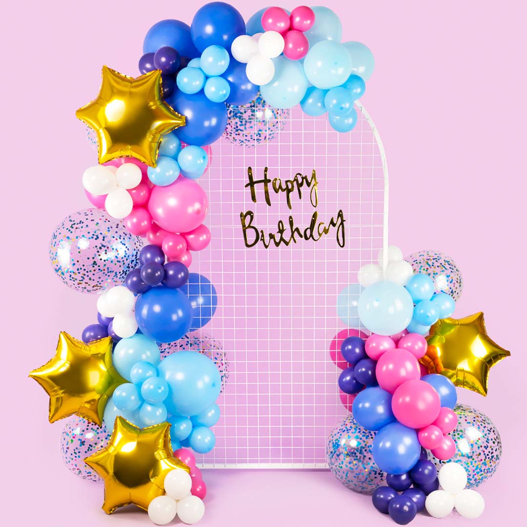 Гирлянда из воздушных шаров, Happy Birthday, Ассорти, 145 шт. в упак.