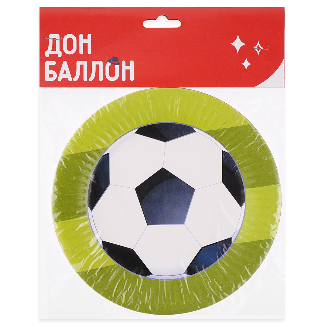 Тарелки (7''/18 см) Футбольный мяч, 6 шт.