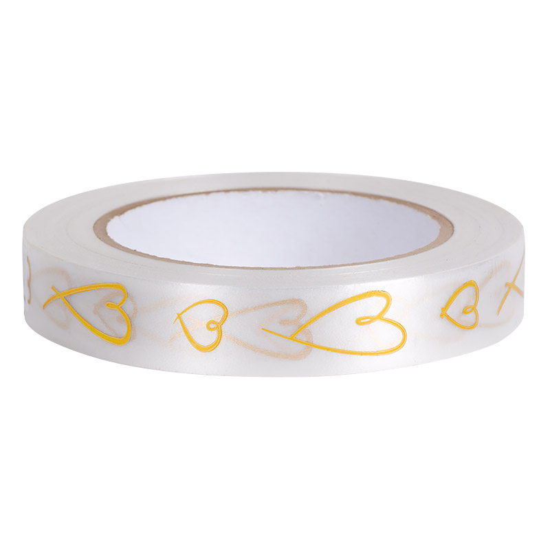 Лента (2 см*50 м) Золотые сердца, 1 шт.