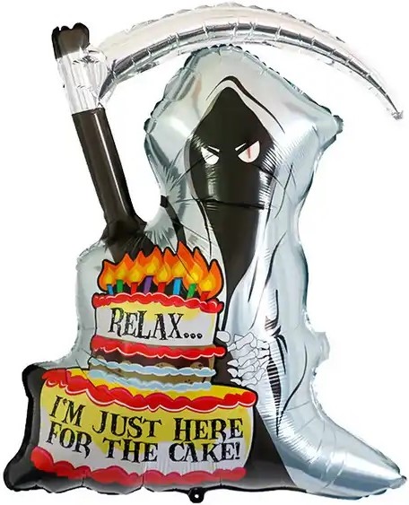 Шар (31''/79 см) Фигура, Смерть с тортом, 1 шт.