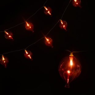 Светодиодная гирлянда Воздушные шарики, 10 LED, IP 20, 1,65 м. Красный/Теплый белый, 1 шт.