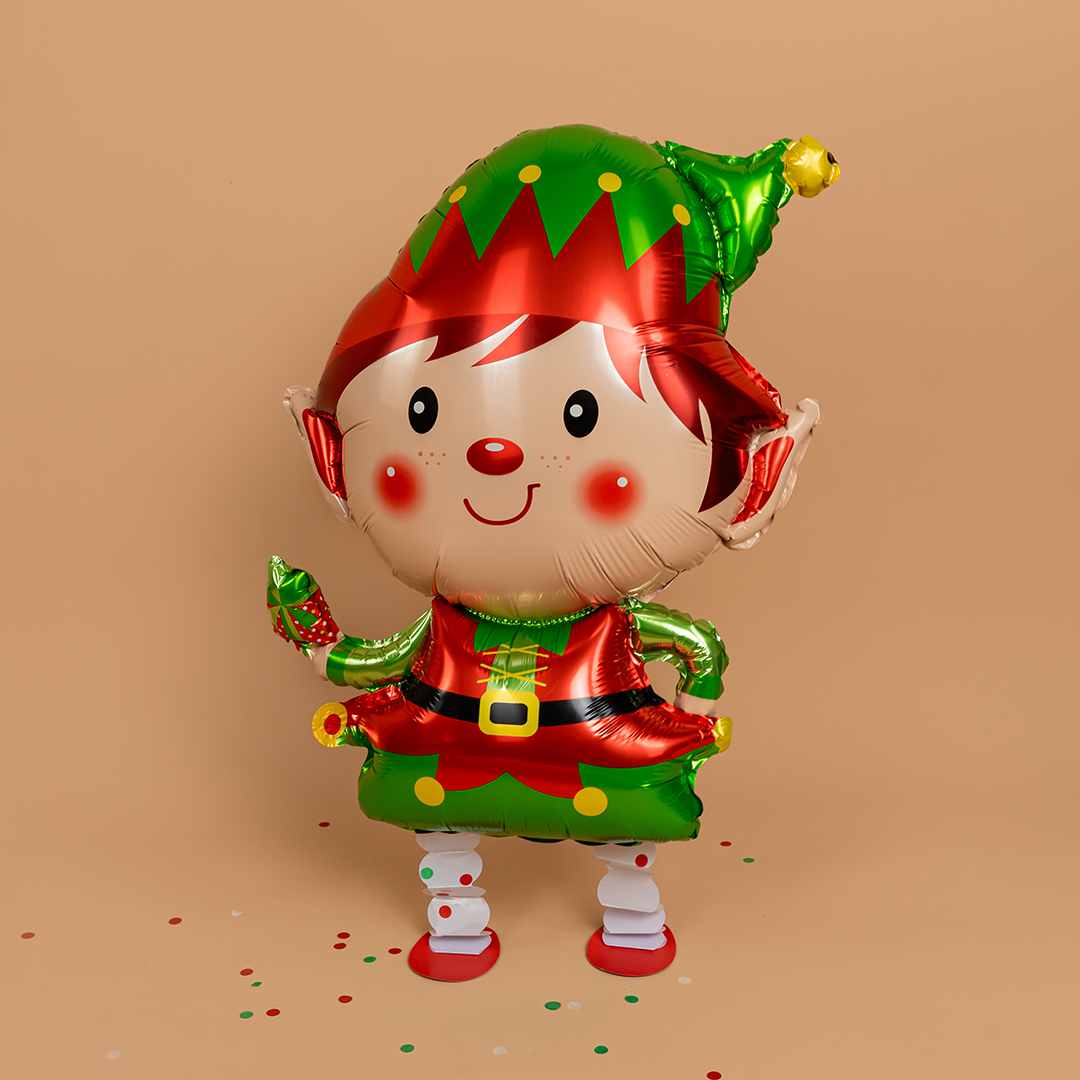 Шар 3D (27''/69 см) Ходячая Фигура, Новогодний эльф, 1 шт. в уп.