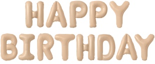 Набор шаров-букв (16''/41 см) Мини-Надпись "Happy Birthday", Карамель, 1 шт. в уп.