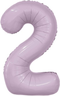 Шар (40''/102 см) Цифра, 2 Slim, Орхидея, 1 шт. в уп.