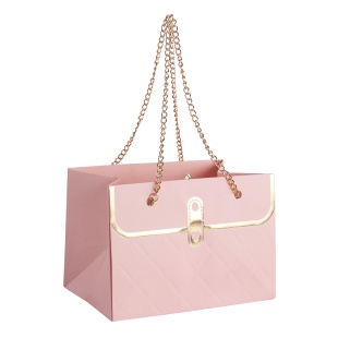 Пакет для цветов, Дамская сумочка, Светло-розовый, 18*15*12 см, 1 шт.