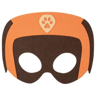 Маска карнавальная, из фетра, Щенок Спасатель, Коричневый, 18*14 см, 1 шт.