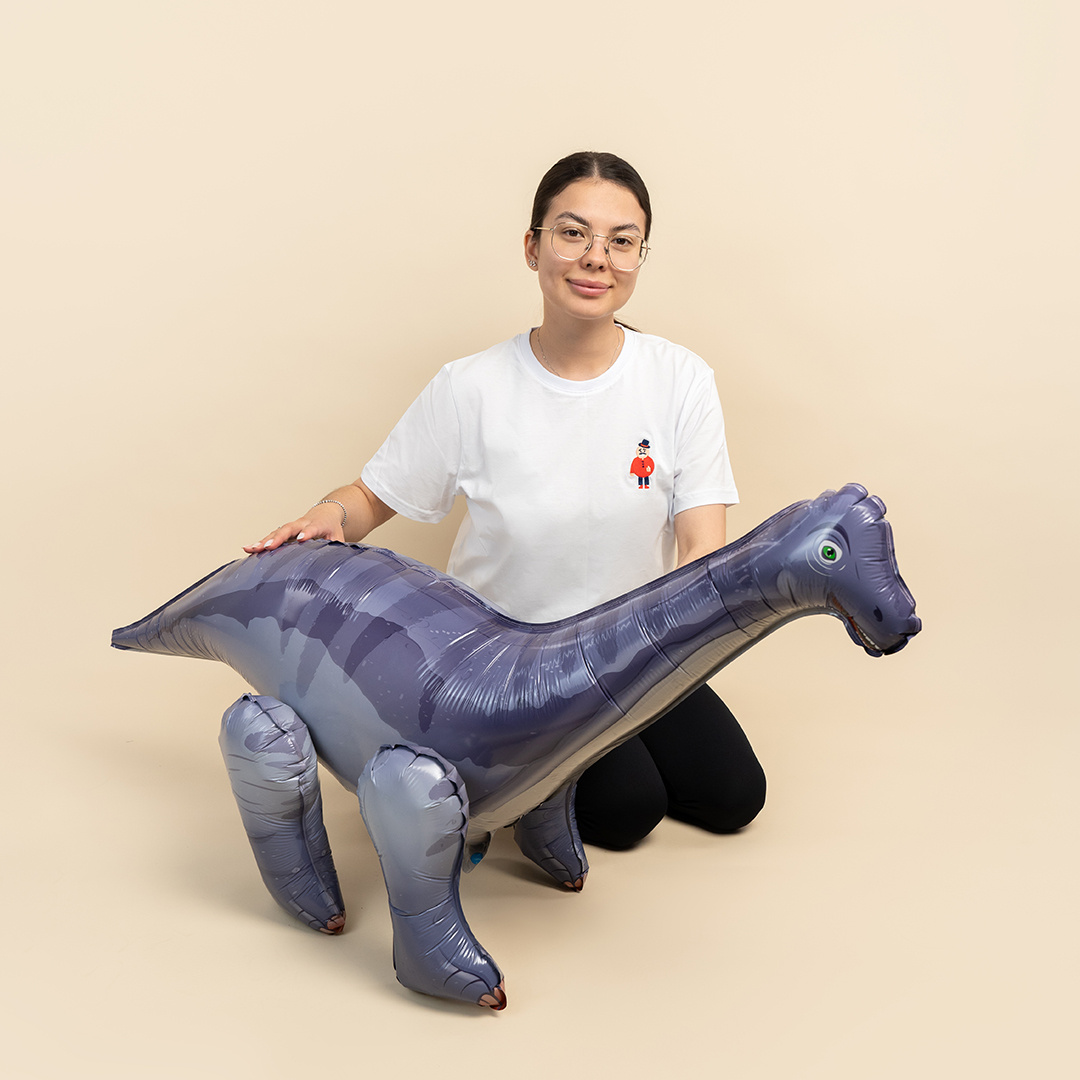 Шар (47''/119 см) Фигура 3D, Динозавр Диплодок, 1 шт. в уп.