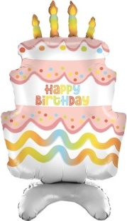 Шар 3D (38''/97 см) Фигура на подставке, Торт на День Рождения, 1 шт.