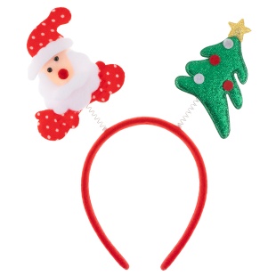 Ободок, Дед Мороз и елочка, Зеленый/Красный, 1 шт. 