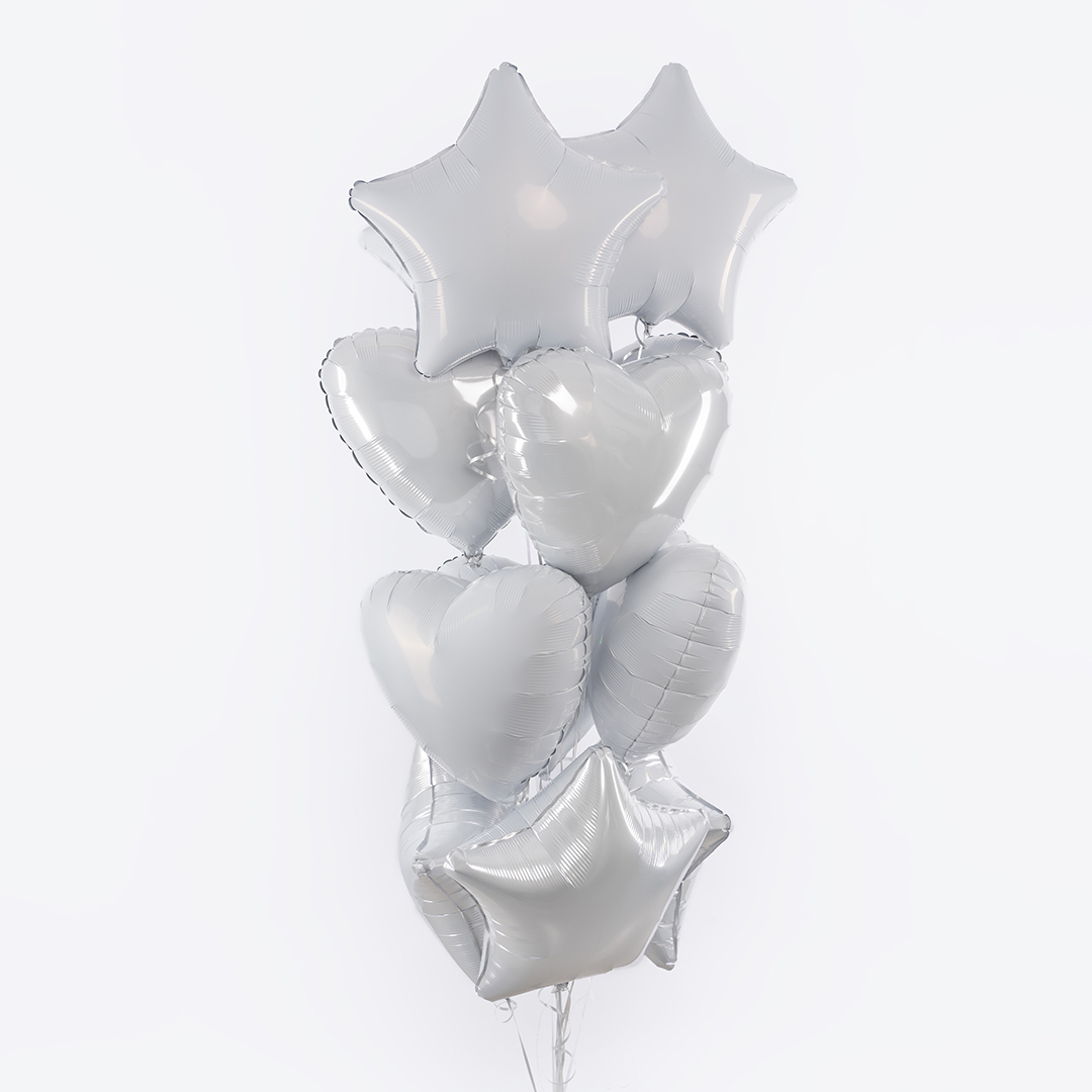 Шар (19''/48 см) Сердце, Белый блеск, 1 шт.