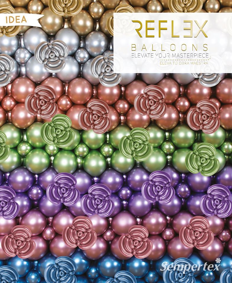 Шар (5''/13 см) Reflex, Зеркальный блеск, Ассорти, хром, 50 шт.