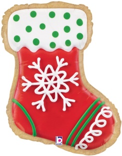 Шар (23''/58 см) Фигура, Новогоднее печенье, Носок для подарков, 1 шт.