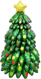 Шар 3D (51''/130 см) Фигура, Новогодняя елка, Зеленый, 1 шт. в уп.