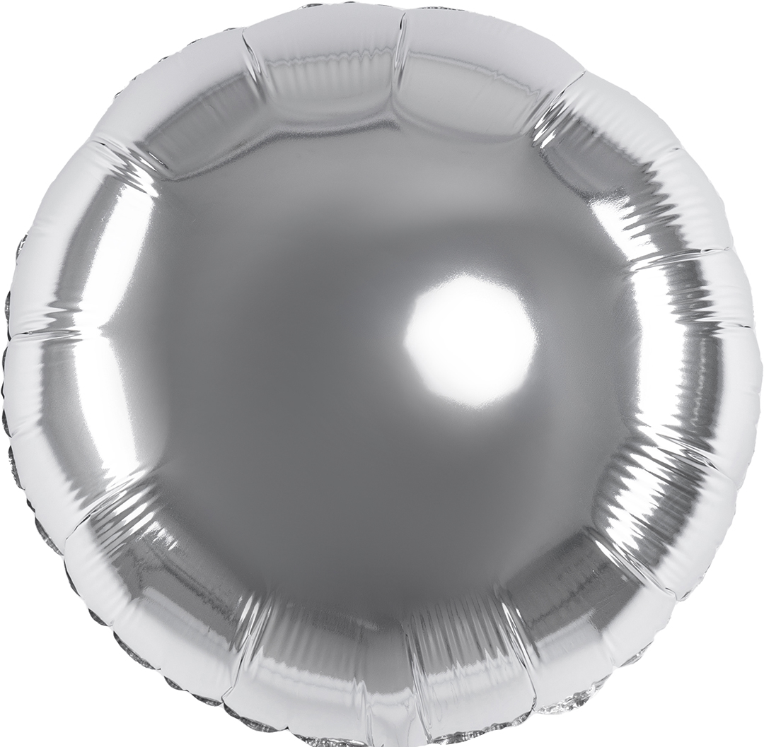 Шар (9''/23 см) Мини-круг, Серебро, 1 шт.