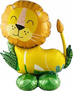 Шар 3D (34''/86 см) Фигура на подставке, Лев, 1 шт. в уп.
