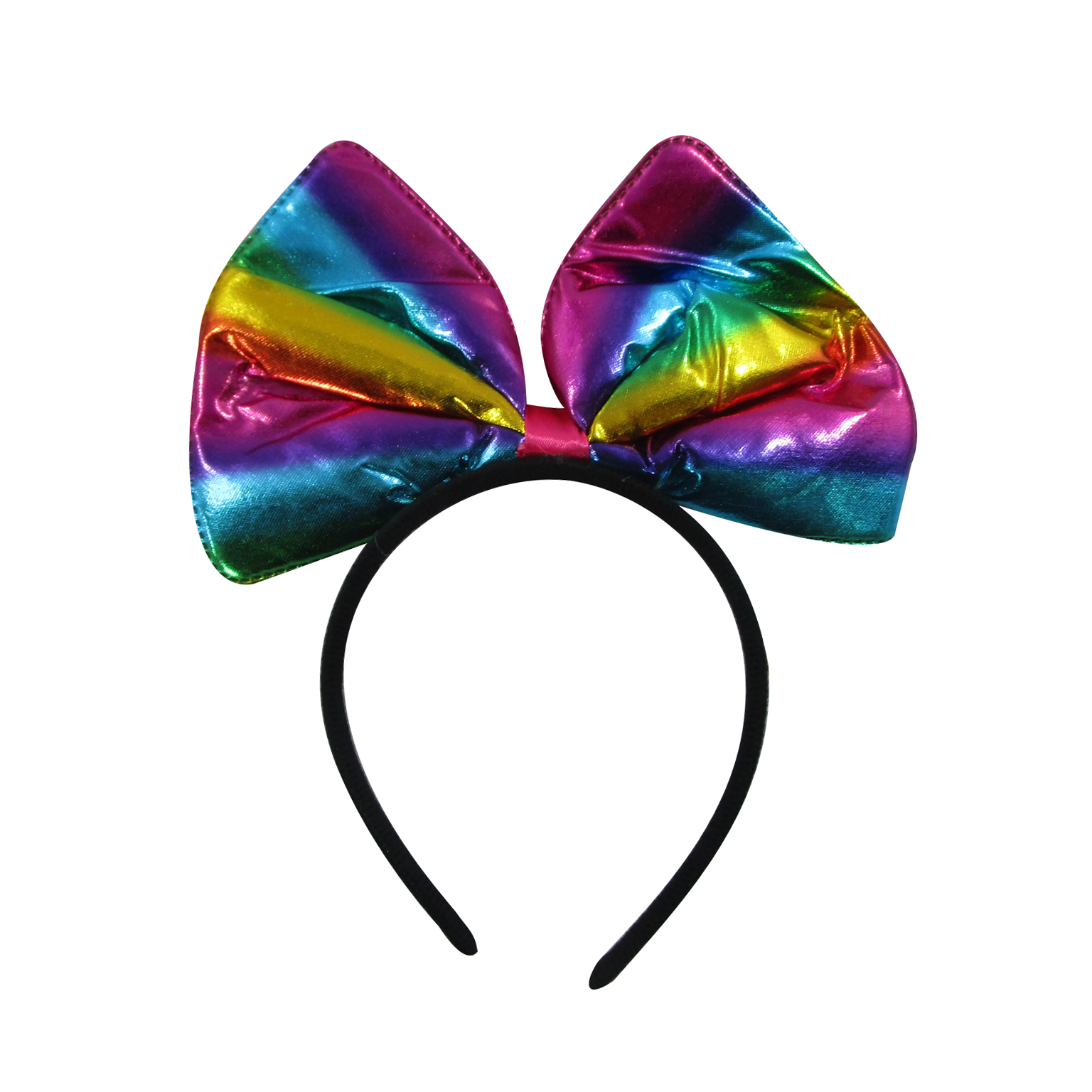 Ободок Бант, Радужный, Металлик, 1 шт. 