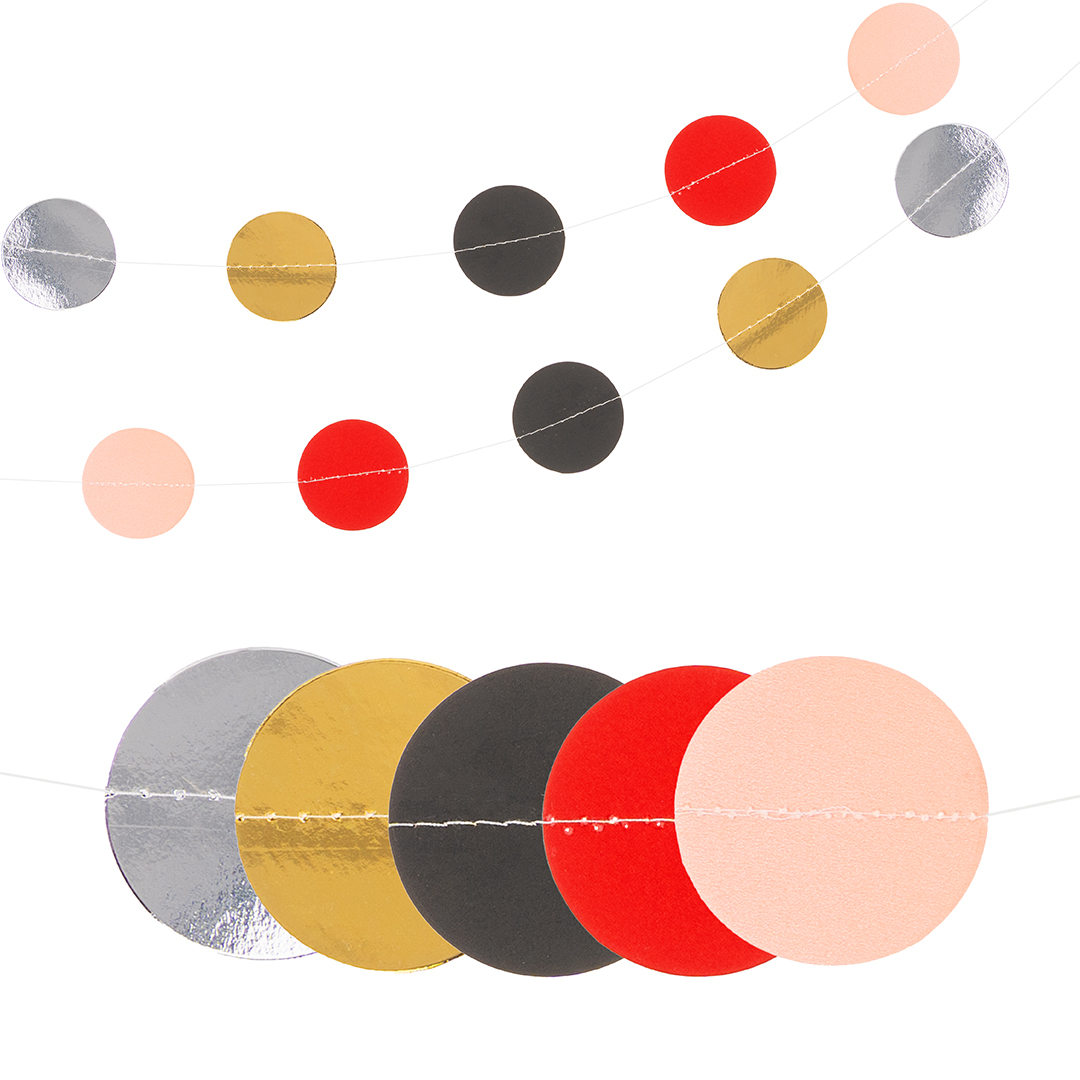 Гирлянда-подвеска Круг, Яркий микс, Металлик, 250 см, 1 упак.