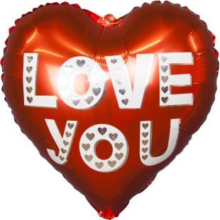 Шар (18''/46 см) Сердце, Люблю Тебя, Красный, 1 шт.