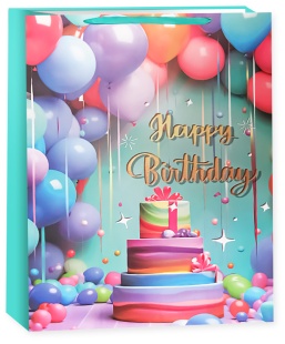 Пакет подарочный, 210гр, Шары на праздник, Дизайн №2, 72*50*18 см, 1 шт.