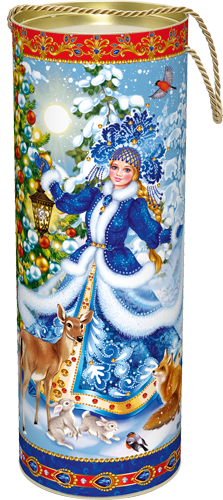 Туба из картона Роскошный Новый Год, с блестками, 34*12*12 см, 1 шт. 