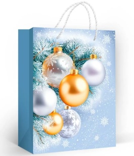 Пакет подарочный, Морозное чудо (шарики), 18*13,5 см, 1 шт.