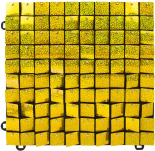 Декоративная панель Пайетки, Лазерные точки, 30*30 см. Золото, Голография, 1 шт.