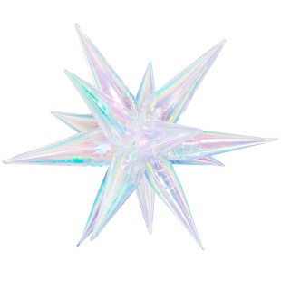 Шар 3D (26''/66 см) Звезда, Составная, Прозрачный, Хамелеон, 1 шт. в уп.