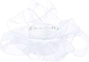 Лента органза (4 см*9,14 м) Нежная грация, Белый, 1 шт.