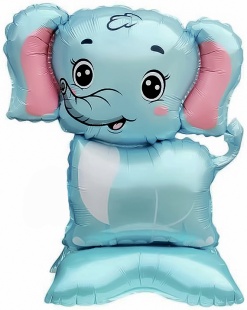Шар 3D (22''/56 см) Фигура на подставке, Слоненок, 1 шт.
