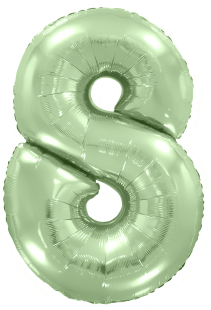 Шар (40''/102 см) Цифра, 8, Мятный, Макарунс, 1 шт. в уп.