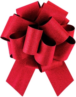 Бант Шар, Красный, Глиттер, с блестками, 21 см, 1 шт. в упак. 